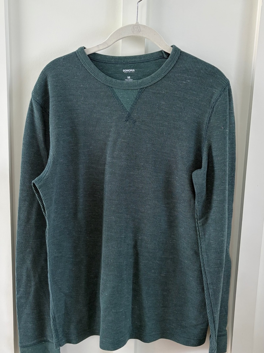 Sonoma Men’s Waffle Knit Thermal Shirt | Green | Size Medium